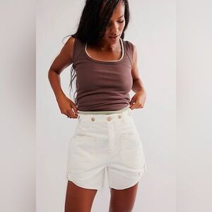 Free People Palmer White Denim Shorts Size 29